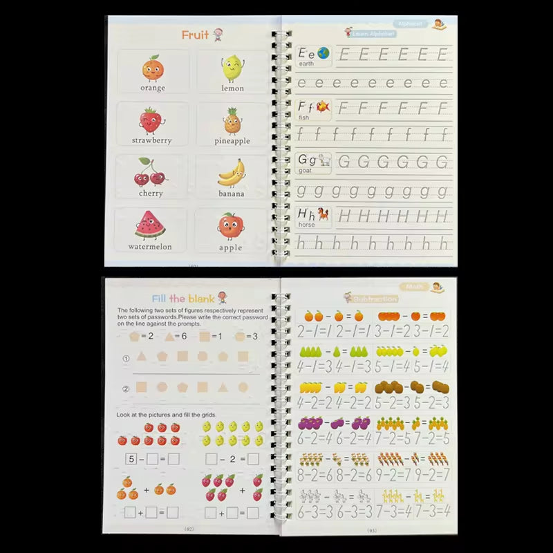Sank Magic Practice Copybook Pen Preschools Kids Calligraphy English Verison Free Wiping Children Reusable Writing Book